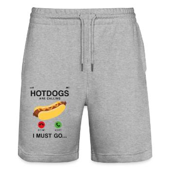 Hot Dog Adulte Téléphone Affichage Chaud - Short de jogging bio TRAINER Stanley/Stella unisexe - gris chiné - Devant - Nik (191cm) & Marisol (170cm)