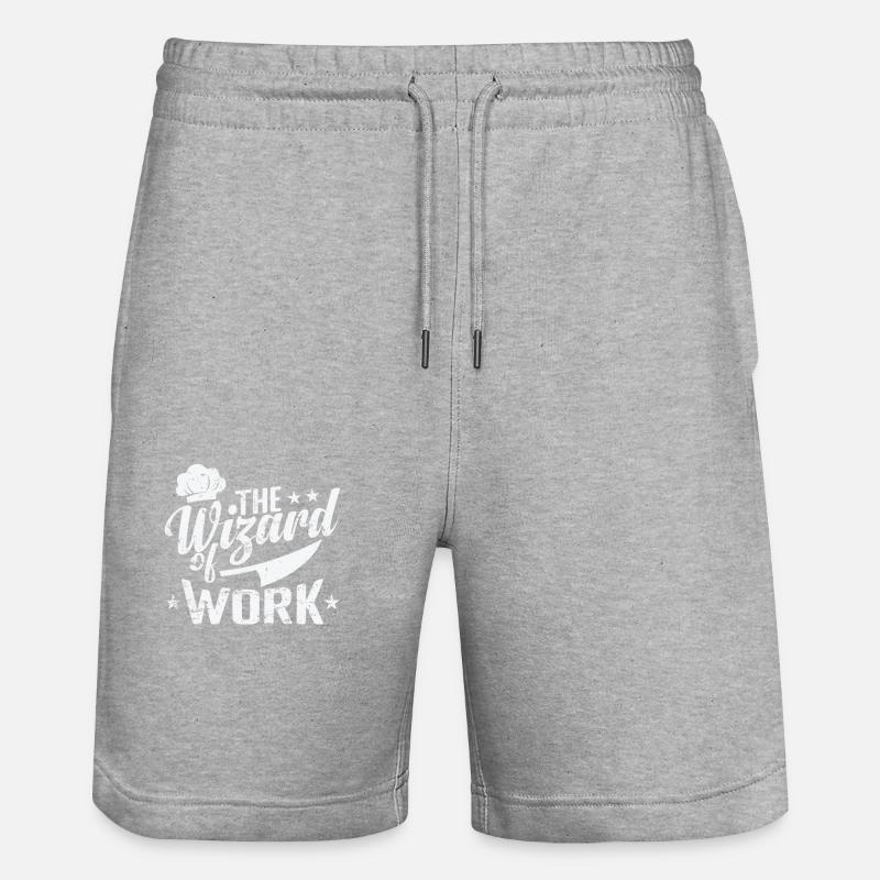 Le magicien du travail - Short de jogging bio TRAINER Stanley/Stella unisexe - gris chiné