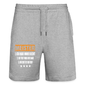 Meister - Stanley/Stella Unisex Bio Joggingshorts Trainer  - Grau meliert - Vorne - Nik (191cm) & Marisol (170cm)