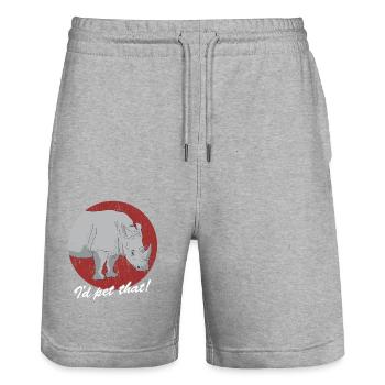 Rhinocéros Rhinocéros Rhinocéros Cadeau de rhinocéros - Short de jogging bio TRAINER Stanley/Stella unisexe - gris chiné - Devant - Nik (191cm) & Marisol (170cm)
