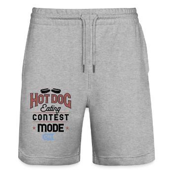 Hot Dog Adult Hot Dog Eating - Stanley/Stella Unisex Bio Joggingshorts Trainer  - Grau meliert - Vorne - Nik (191cm) & Marisol (170cm)