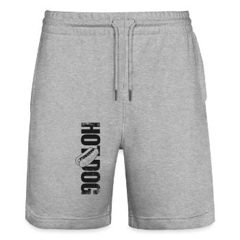 Hot Dog Hot-dog Adulte - Short de jogging bio TRAINER Stanley/Stella unisexe - gris chiné - Devant - Nik (191cm) & Marisol (170cm)