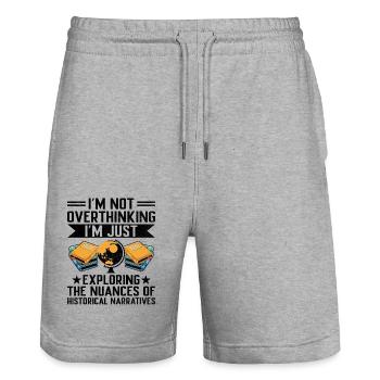Geschichtslehrer Lustige Geschichtslehrer Sprüche - Stanley/Stella Unisex Bio Joggingshorts Trainer  - Grau meliert - Vorne - Nik (191cm) & Marisol (170cm)