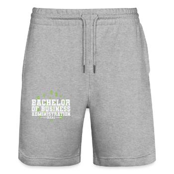 Bachelor of Business Administration Geschäftsführu - Stanley/Stella Trainer Unisex Organic Jogging Shorts - heather grey - Front - Nik (191cm) & Marisol (170cm)