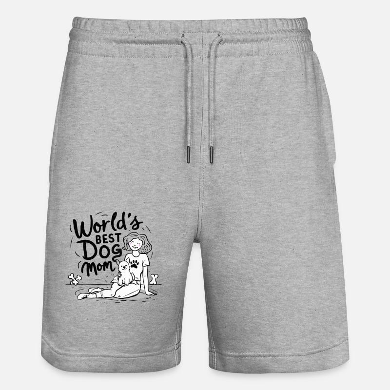 DIE BESTE HUNDEMUTTER DER WELT - Stanley/Stella Unisex Bio Joggingshorts Trainer  - Grau meliert