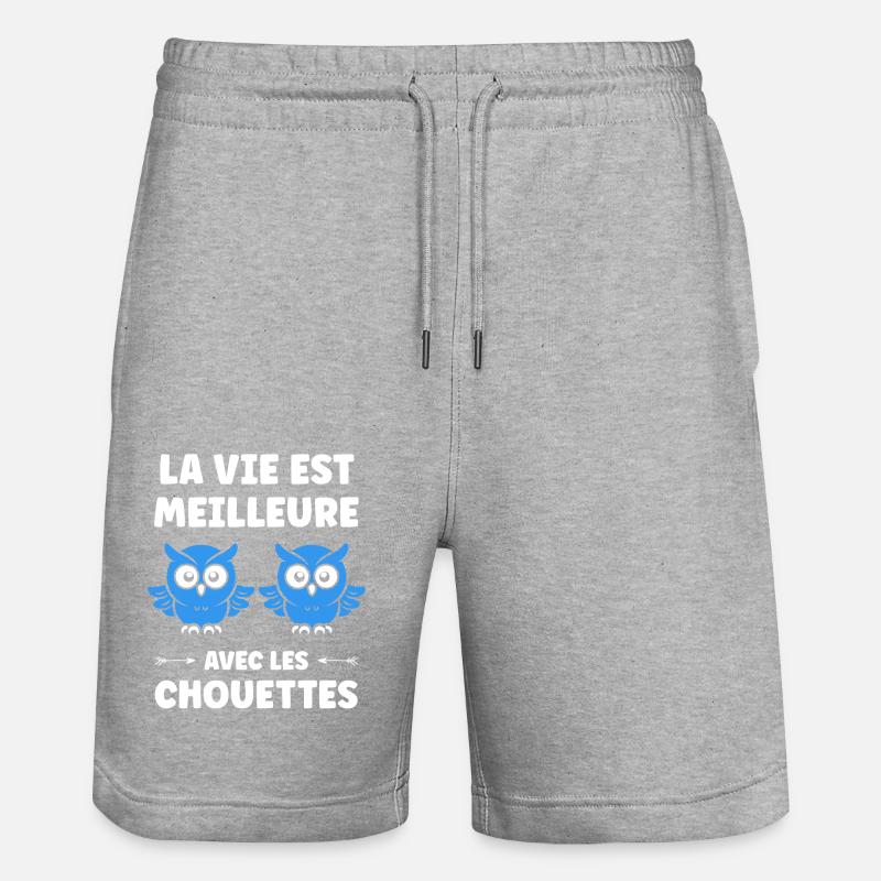 Humour chouette - Short de jogging bio TRAINER Stanley/Stella unisexe - gris chiné