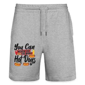 Hot Dog Adult You Can Never Eat - Stanley/Stella Trainer Unisex Organic Jogging Shorts - heather grey - Front - Nik (191cm) & Marisol (170cm)