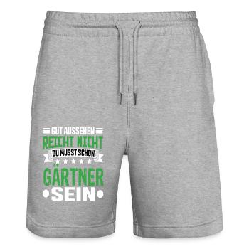 Gardener Garden Horticulture Landscape Gardener Saying - Stanley/Stella Trainer Unisex Organic Jogging Shorts - heather grey - Front - Nik (191cm) & Marisol (170cm)