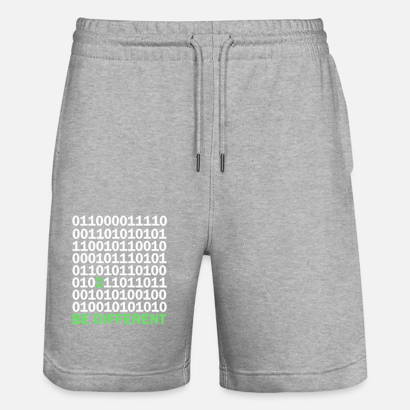Le code binaire est différent - Short de jogging bio TRAINER Stanley/Stella unisexe - gris chiné