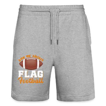 Cadeau de joueur de flag-football - Short de jogging bio TRAINER Stanley/Stella unisexe - gris chiné - Devant - Nik (191cm) & Marisol (170cm)