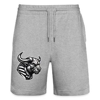 American Bull - Stanley/Stella Unisex Bio Joggingshorts Trainer  - Grau meliert - Vorne - Nik (191cm) & Marisol (170cm)