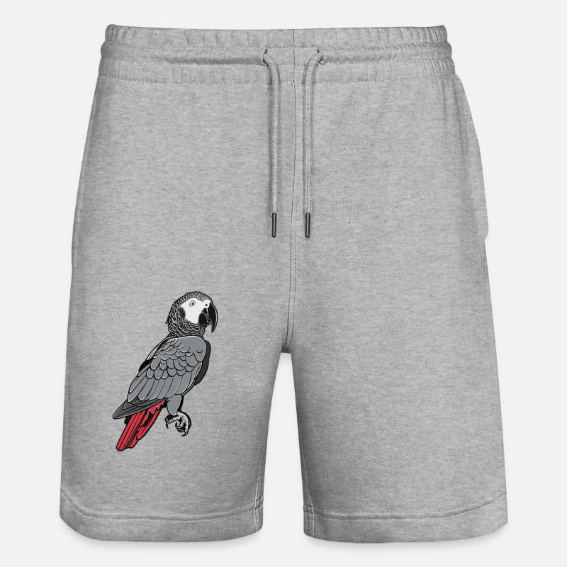 Graupapageien Graupapagei - Stanley/Stella Unisex Bio Joggingshorts Trainer  - Grau meliert