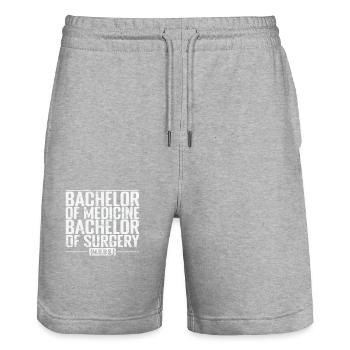 Baccalauréat en médecine, Baccalauréat en études chirurgicales - Short de jogging bio TRAINER Stanley/Stella unisexe - gris chiné - Devant - Nik (191cm) & Marisol (170cm)