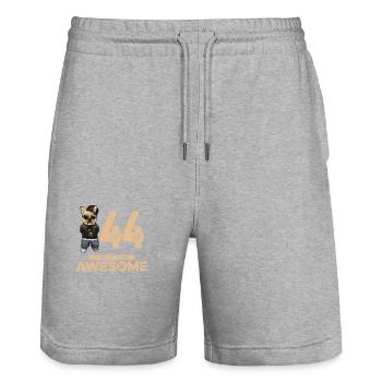 44 ans d’être un chien cool génial - Short de jogging bio TRAINER Stanley/Stella unisexe - gris chiné - Devant - Nik (191cm) & Marisol (170cm)