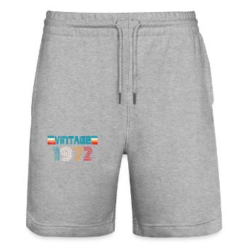 1972 Geburtstag Vintage - Stanley/Stella Unisex Bio Joggingshorts Trainer  - Grau meliert - Vorne - Nik (191cm) & Marisol (170cm)