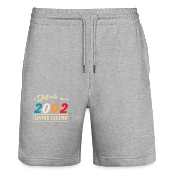 2002 Anniversaire Fabriqué en Édition Limitée - Short de jogging bio TRAINER Stanley/Stella unisexe - gris chiné - Devant - Nik (191cm) & Marisol (170cm)