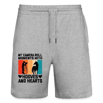 Horse Photography Horseback Riding Horses Hobby Ph - Stanley/Stella Trainer Unisex Organic Jogging Shorts - heather grey - Front - Nik (191cm) & Marisol (170cm)