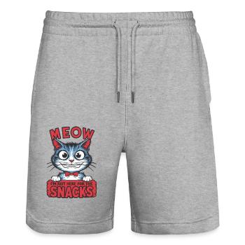 Miau Lustige Katze Sprüche Katzen Spruch - Stanley/Stella Unisex Bio Joggingshorts Trainer  - Grau meliert - Vorne - Nik (191cm) & Marisol (170cm)