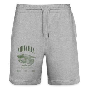 Flowerhorn Cichlid Fish Keeper Streetwear - Stanley/Stella Unisex Bio Joggingshorts Trainer  - Grau meliert - Vorne - Nik (191cm) & Marisol (170cm)