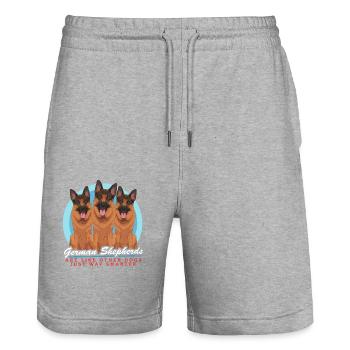 German Shepherd Dog Gift German Shepherd Dog Gift - Stanley/Stella Trainer Unisex Organic Jogging Shorts - heather grey - Front - Nik (191cm) & Marisol (170cm)