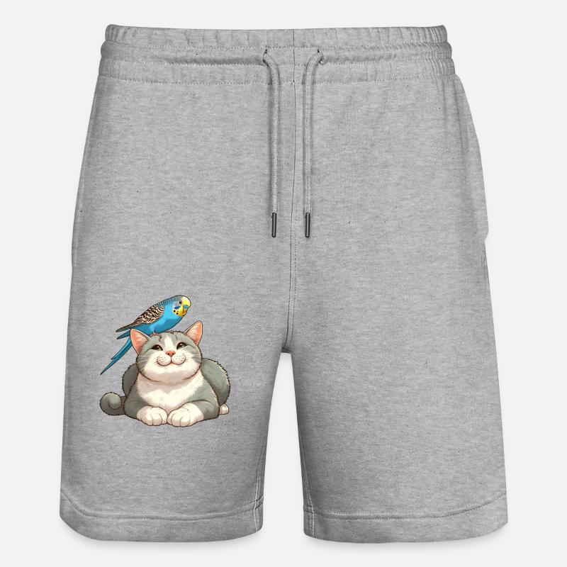 Mignon chat perruche amis - Short de jogging bio TRAINER Stanley/Stella unisexe - gris chiné