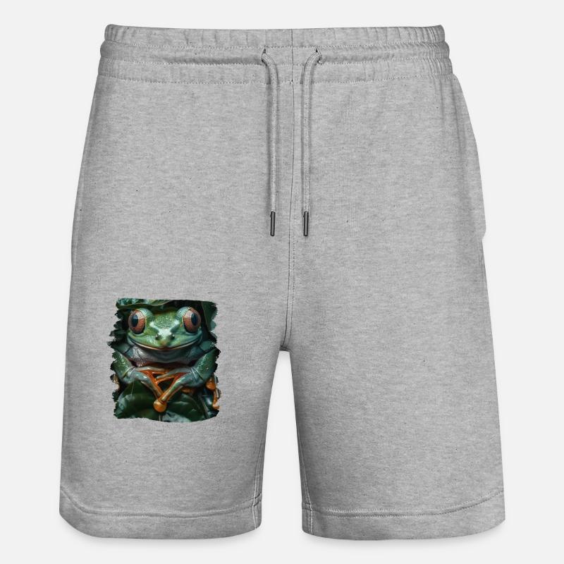 Tree Frog Baumfrösche Baumfrosch - Stanley/Stella Unisex Bio Joggingshorts Trainer  - Grau meliert