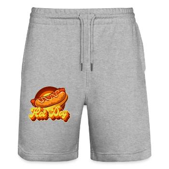 Hot Dog Adult Retro Vintage Hot - Stanley/Stella Unisex Bio Joggingshorts Trainer  - Grau meliert - Vorne - Nik (191cm) & Marisol (170cm)
