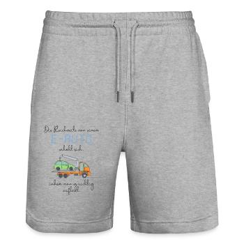 Anti E-Auto - Stanley/Stella Unisex Bio Joggingshorts Trainer  - Grau meliert - Vorne - Nik (191cm) & Marisol (170cm)