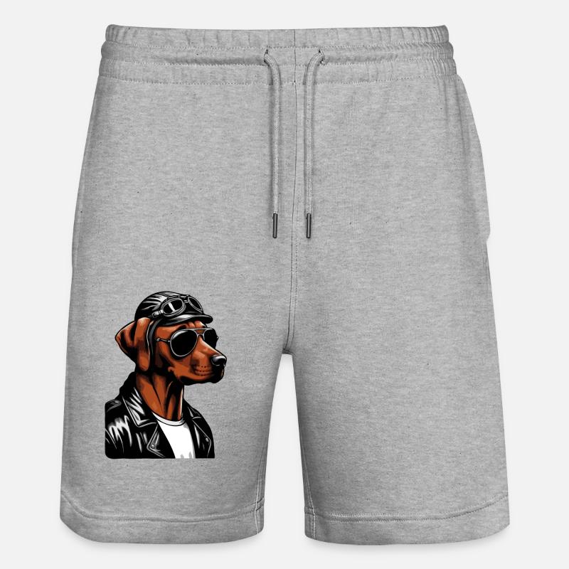 Rhodesian Ridgeback Cool Rhodesian Ridgebacks - Stanley/Stella Trainer Unisex Organic Jogging Shorts - heather grey