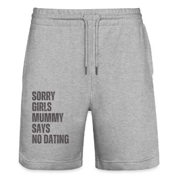 Tut Mir Leid Mädchen Mutti Sagt Kein Dating - Stanley/Stella Unisex Bio Joggingshorts Trainer  - Grau meliert - Vorne - Nik (191cm) & Marisol (170cm)