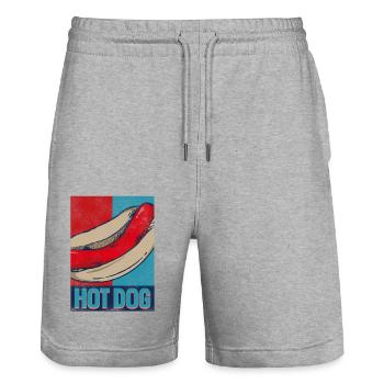 Hot Dog Adult Retro Vintage Hot - Stanley/Stella Unisex Bio Joggingshorts Trainer  - Grau meliert - Vorne - Nik (191cm) & Marisol (170cm)