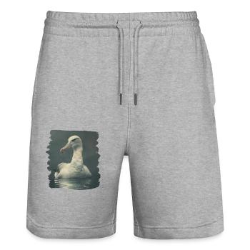 Albatross Albatrosse Albatros - Stanley/Stella Unisex Bio Joggingshorts Trainer  - Grau meliert - Vorne - Nik (191cm) & Marisol (170cm)