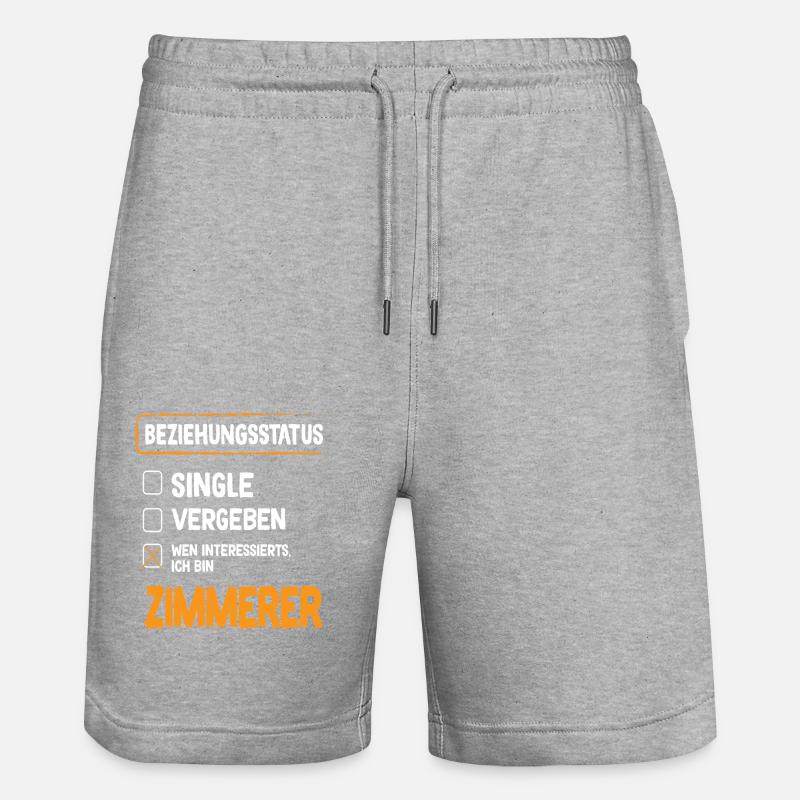 Zimmerer Beziehungsstatus - Stanley/Stella Unisex Bio Joggingshorts Trainer  - Grau meliert