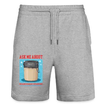 Sauerteig Starter Sauerteigstarter Geschenk - Stanley/Stella Unisex Bio Joggingshorts Trainer  - Grau meliert - Vorne - Nik (191cm) & Marisol (170cm)