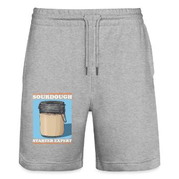 Cadeau d’expert en levain - Short de jogging bio TRAINER Stanley/Stella unisexe - gris chiné - Devant - Nik (191cm) & Marisol (170cm)