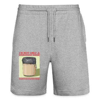 Sauerteig Starter Sauerteigbrot Geschenk - Stanley/Stella Unisex Bio Joggingshorts Trainer  - Grau meliert - Vorne - Nik (191cm) & Marisol (170cm)
