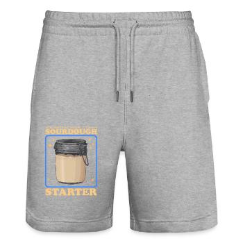 Sourdough Starter Sourdough Bread Baker Gift - Stanley/Stella Trainer Unisex Organic Jogging Shorts - heather grey - Front - Nik (191cm) & Marisol (170cm)