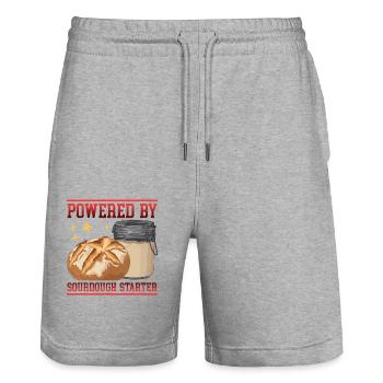 Sourdough Starter | Sourdough Bread Baker Gift - Stanley/Stella Trainer Unisex Organic Jogging Shorts - heather grey - Front - Nik (191cm) & Marisol (170cm)