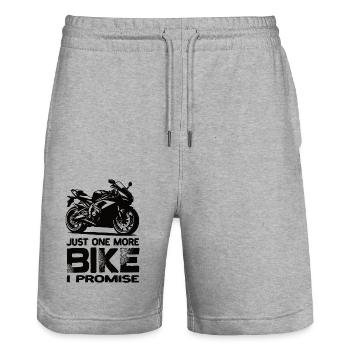 Juste une moto de plus que je promets à la moto - Short de jogging bio TRAINER Stanley/Stella unisexe - gris chiné - Devant - Nik (191cm) & Marisol (170cm)