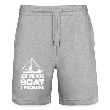 Just One More Boat I Promise Sailing Sailing Yacht - Stanley/Stella Trainer Unisex Organic Jogging Shorts - heather grey - Front - Nik (191cm) & Marisol (170cm)
