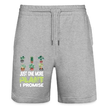 Just One More Plant I Promise Pflanze Pflanzen - Stanley/Stella Unisex Bio Joggingshorts Trainer  - Grau meliert - Vorne - Nik (191cm) & Marisol (170cm)