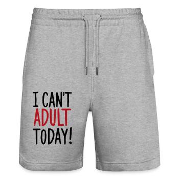 I Can't Adult Today Spruch Zitat - Stanley/Stella Unisex Bio Joggingshorts Trainer  - Grau meliert - Vorne - Nik (191cm) & Marisol (170cm)