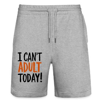I Can't Adult Today Spruch Zitat - Stanley/Stella Unisex Bio Joggingshorts Trainer  - Grau meliert - Vorne - Nik (191cm) & Marisol (170cm)