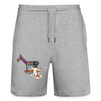 Cat Art Painter Paint Brush Artist Horse Horse - Stanley/Stella Trainer Unisex Organic Jogging Shorts - heather grey - Front - Nik (191cm) & Marisol (170cm)