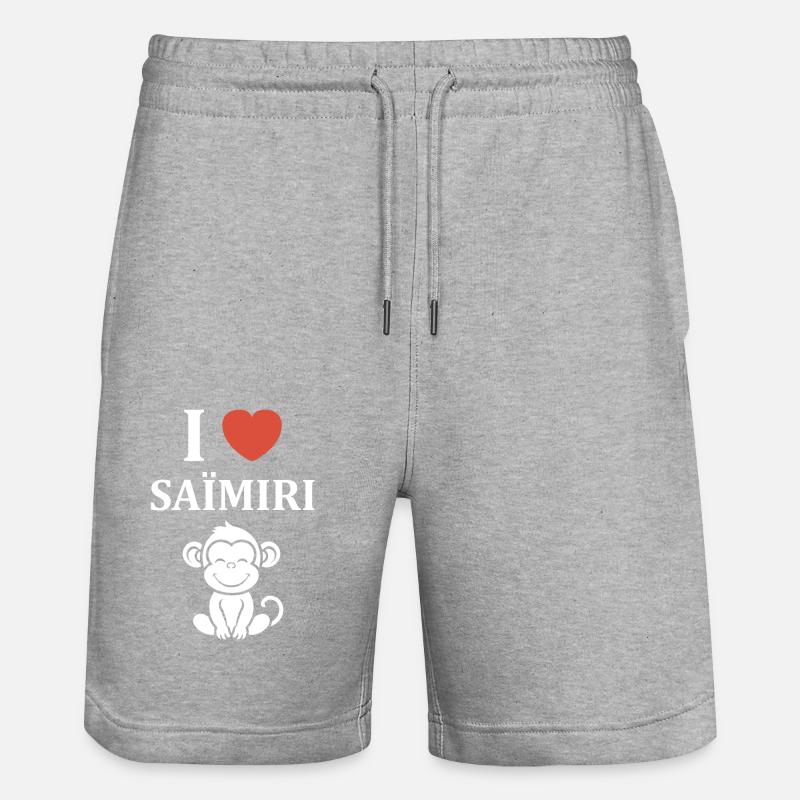 Singe Saïmiri - Short de jogging bio TRAINER Stanley/Stella unisexe - gris chiné