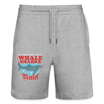 Whale Shark Whale Shark Whale Sharks Whale Sharks Gift - Stanley/Stella Trainer Unisex Organic Jogging Shorts - heather grey - Front - Nik (191cm) & Marisol (170cm)