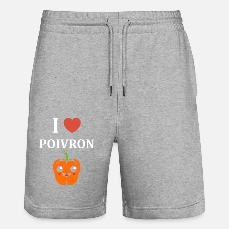 amour poivron - Short de jogging bio TRAINER Stanley/Stella unisexe - gris chiné