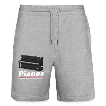 Piano Pianisten | Klavier Klavierspieler Geschenk - Stanley/Stella Unisex Bio Joggingshorts Trainer  - Grau meliert - Vorne - Nik (191cm) & Marisol (170cm)