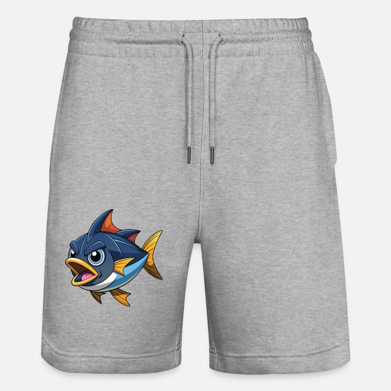 SCHWARZFLOSSEN-THUNFISCHVOGEL - Stanley/Stella Unisex Bio Joggingshorts Trainer  - Grau meliert