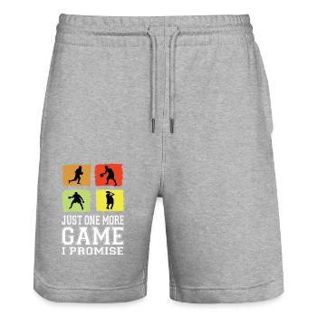 Just One More Game I Promise Basketball Player Jersey - Stanley/Stella Trainer Unisex Organic Jogging Shorts - heather grey - Front - Nik (191cm) & Marisol (170cm)